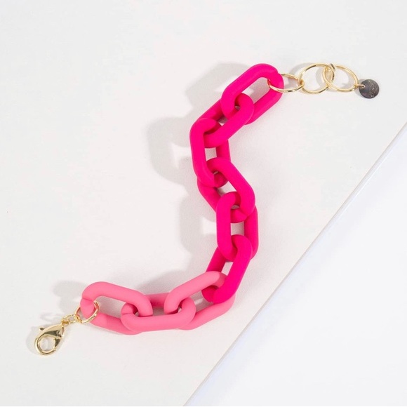 Chunky Link Bracelets Blue,pink,brown,Minimalist Rainbow,yellow,orange - Picture 3 of 9